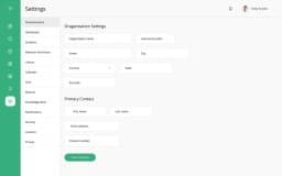Acquire Learning administration panel for user accounts and clinic settings