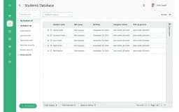 Acquire Learning students dashboard showing active student list with status and therapist assignments