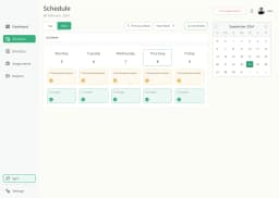 Behavior Span weekly schedule view with calendar picker