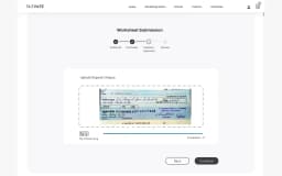 ELEVATE completed deposit cheque upload screen