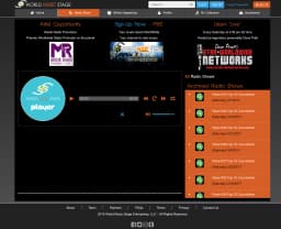 World Music Stage Radio Show page with audio player and archived Top 10 Countdown episodes
