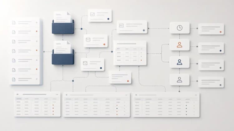 Fragmented document queues and approval nodes across disconnected workflow lanes