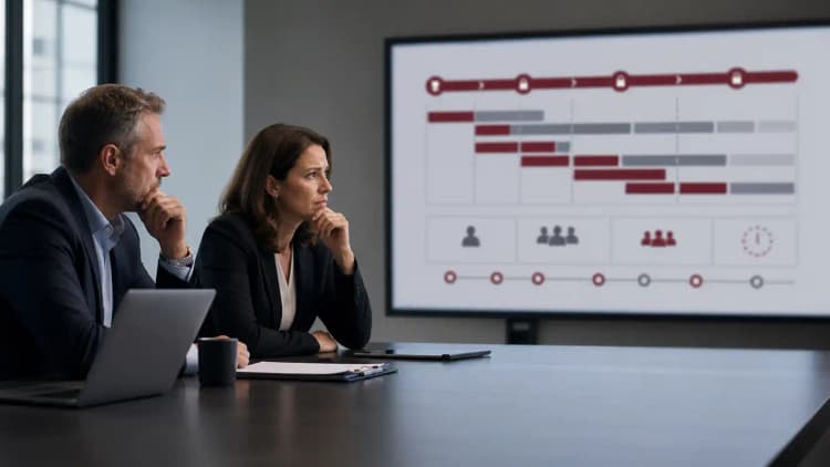 Concerned client leaders reviewing a rigid software delivery model