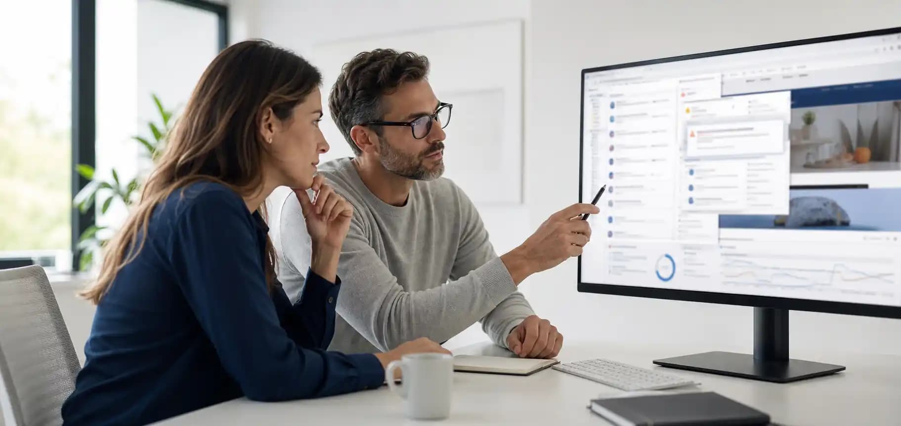 Digital leaders tracing plugin warnings and slow page data on a crowded website dashboard