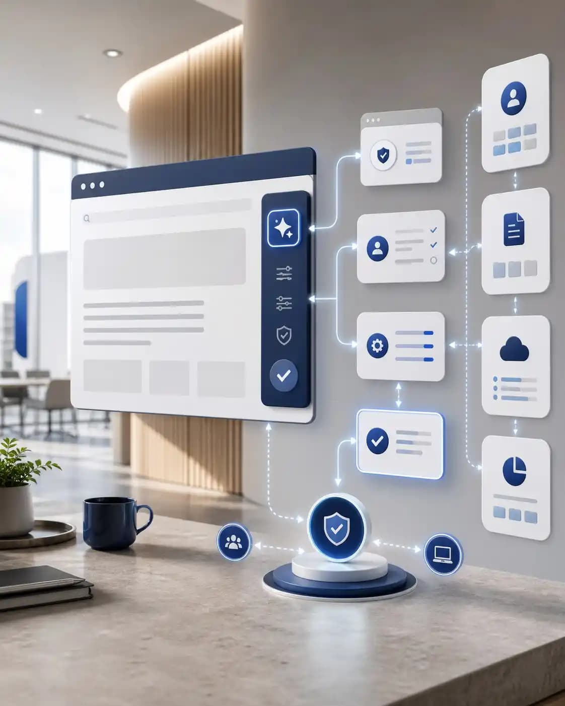 Secure browser workflow connected to enterprise data, approvals, and AI assistance