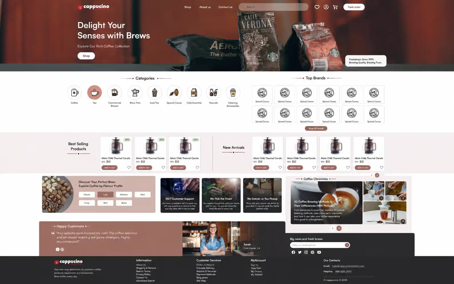 Capporders ecommerce desktop storefront