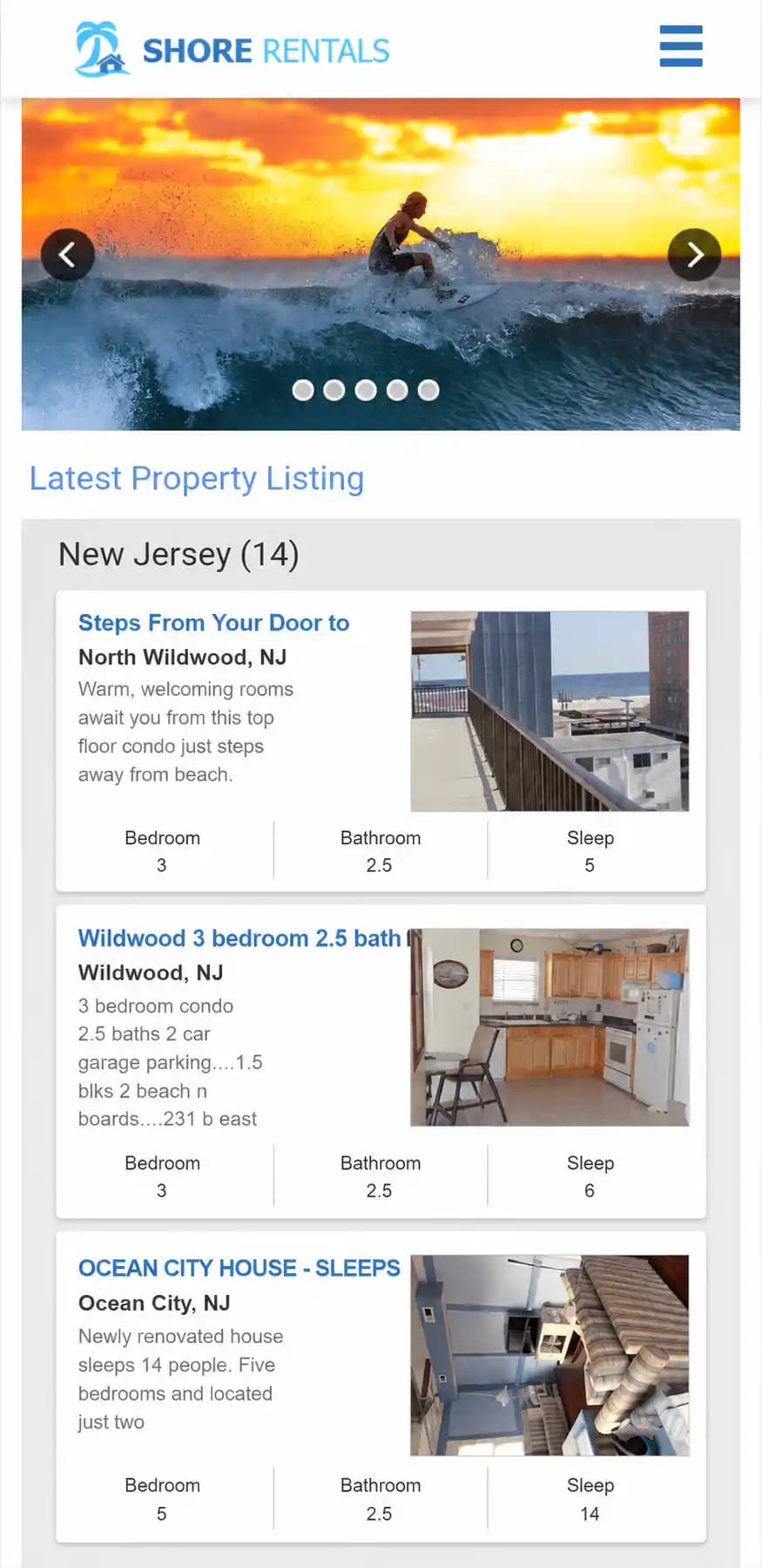 ShoreRentals mobile vacation rental marketplace