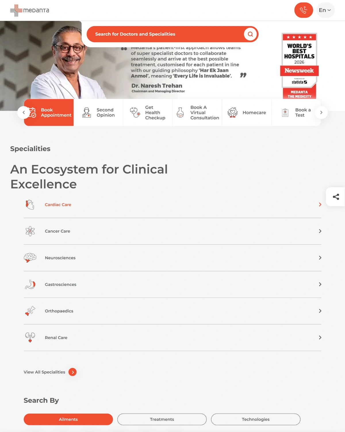 Medanta Hospital eClinic tablet healthcare experience