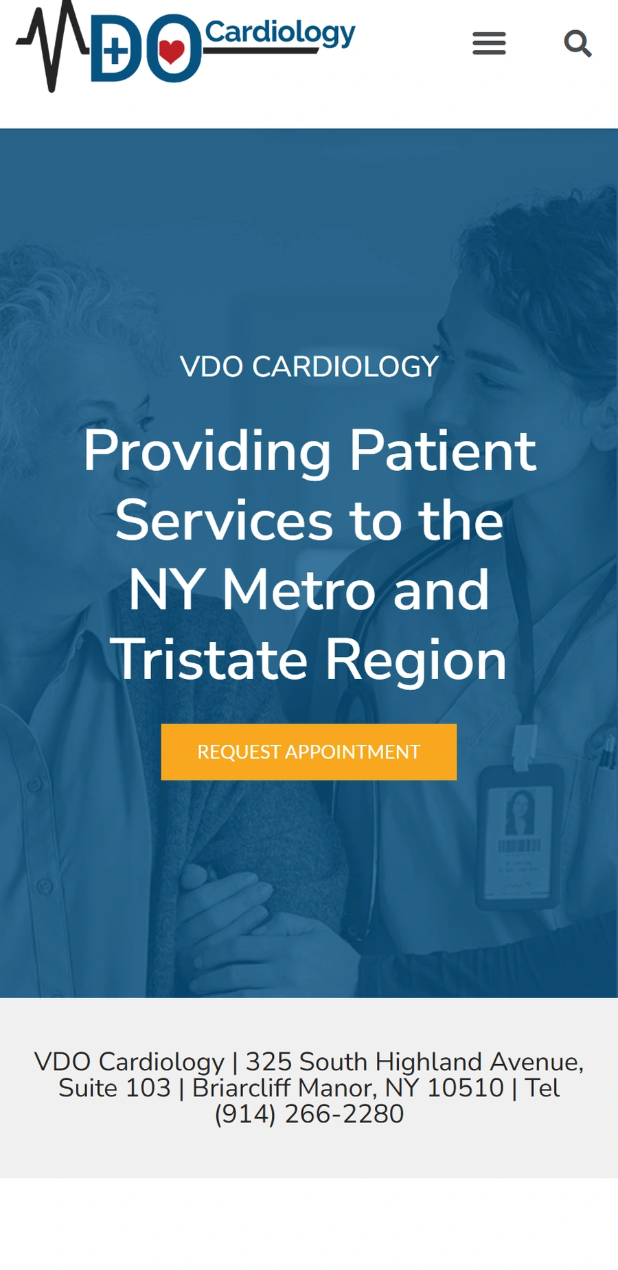 VDO Cardiology mobile appointment request experience